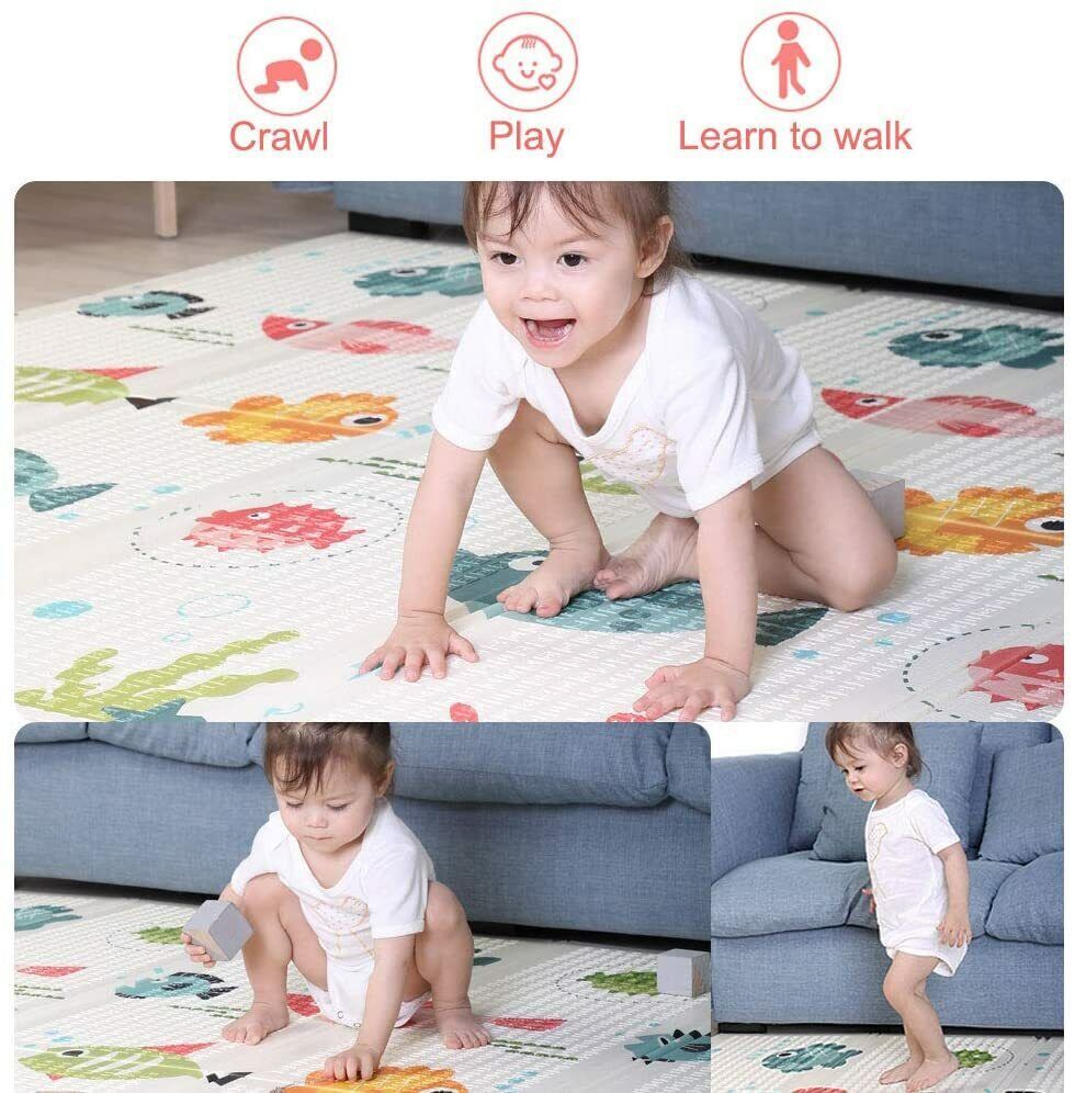 2m Double Sided Large Extra Thick Baby Kids Waterproof Folding Play Mat - Image 3