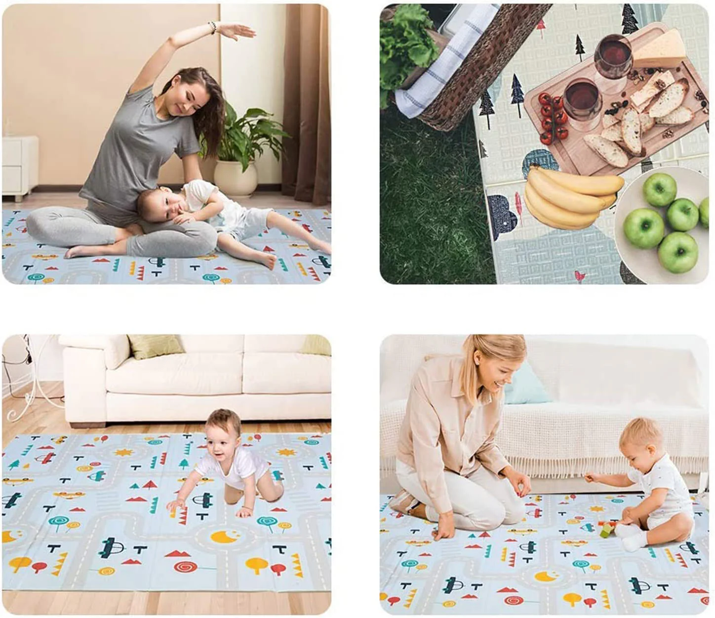 2m Double Sided Large Extra Thick Baby Kids Waterproof Folding Play Mat - Image 5