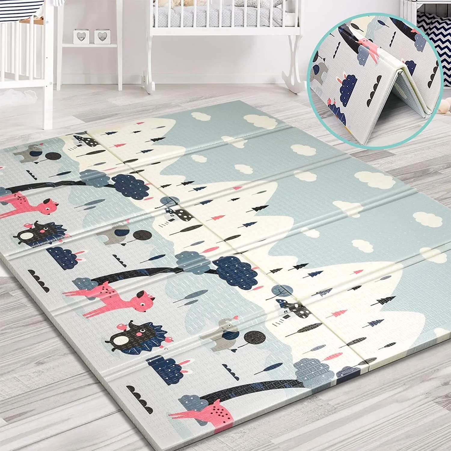 2m Double Sided Large Extra Thick Baby Kids Waterproof Folding Play Mat - Image 6