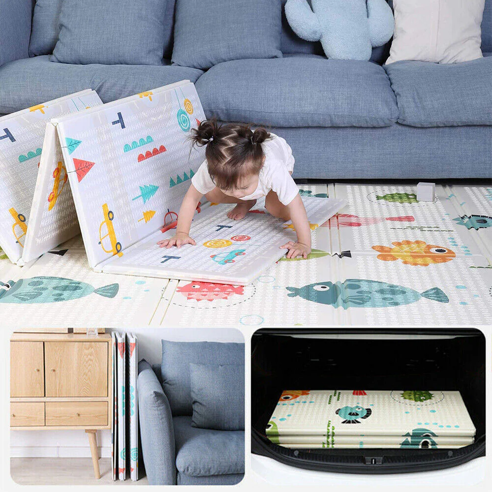 2m Double Sided Large Extra Thick Baby Kids Waterproof Folding Play Mat - Image 8