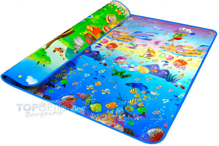 2m Double Sided Ocean Alphabet & Animal Fun Baby Kids Play Mat - Image 4