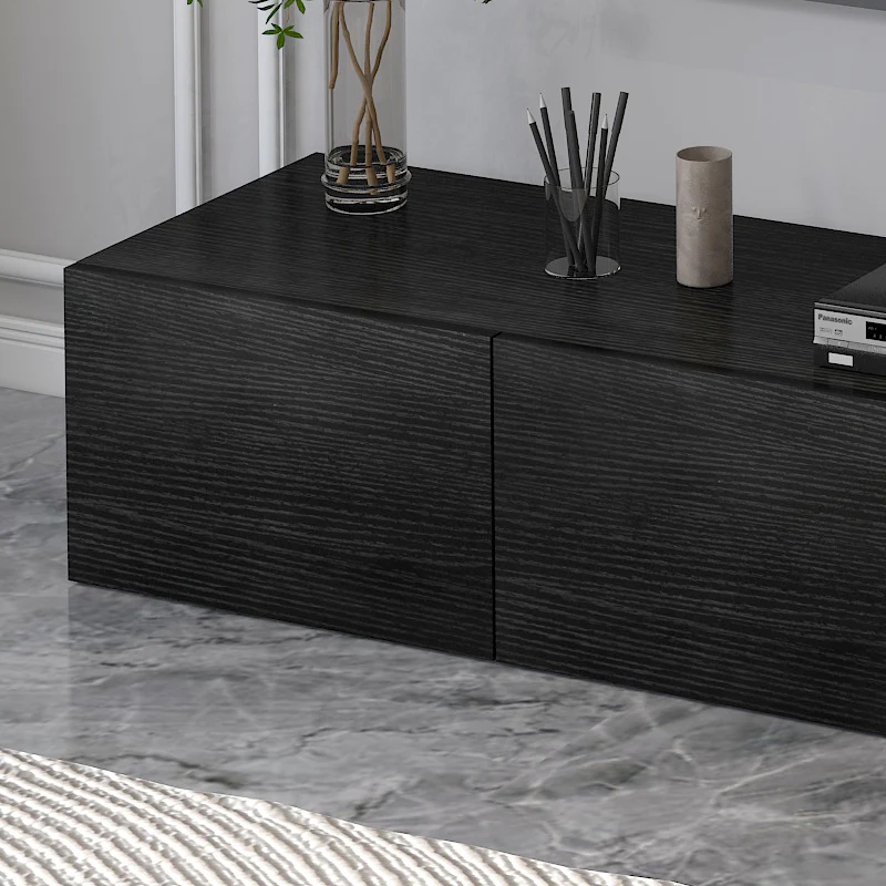 2m Lusso Designer Wooden TV Cabinet Entertainment Unit 200cm (Black) - Image 5