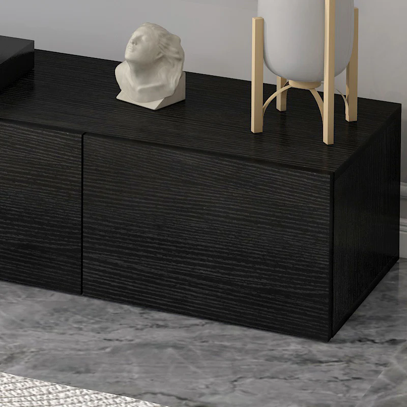 2m Lusso Designer Wooden TV Cabinet Entertainment Unit 200cm (Black) - Image 6