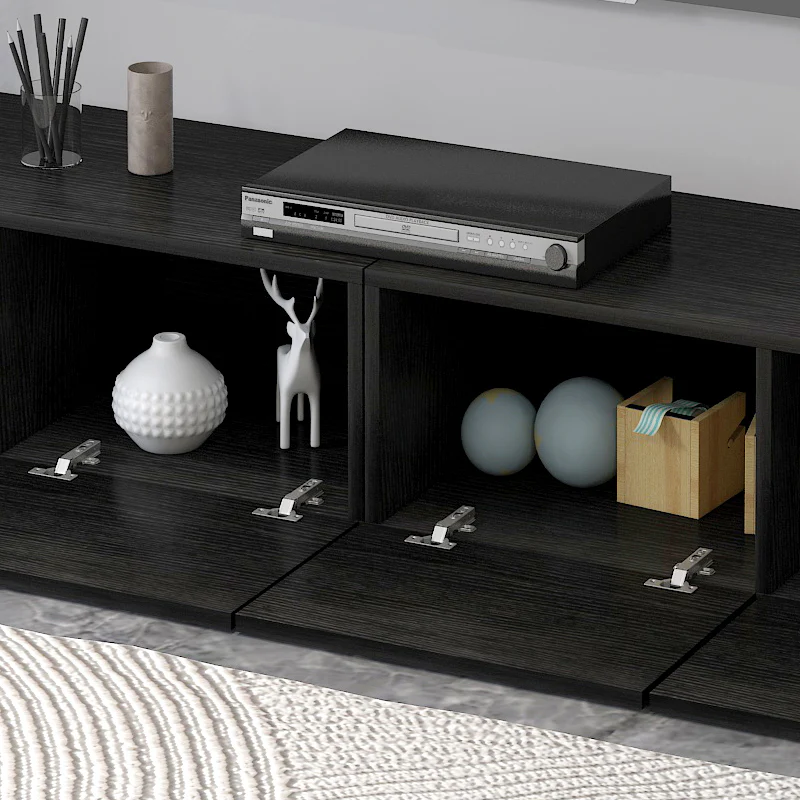 2m Lusso Designer Wooden TV Cabinet Entertainment Unit 200cm (Black) - Image 7