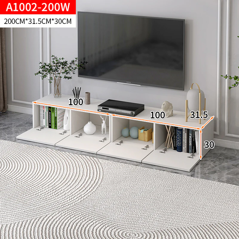 2m Lusso Designer Wooden TV Cabinet Entertainment Unit 200cm (White) - Image 11