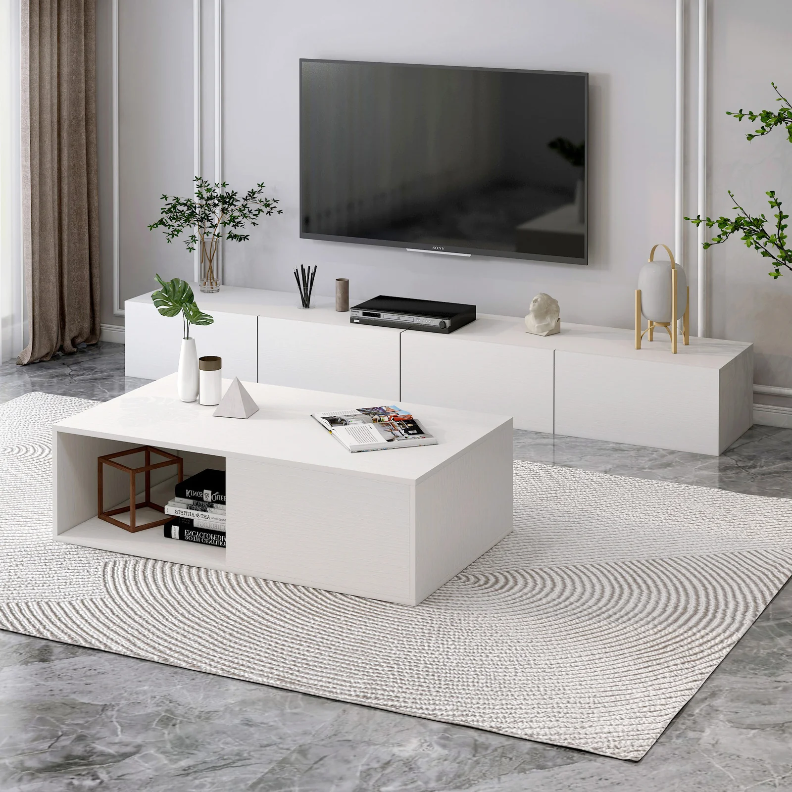 2m Lusso Designer Wooden TV Cabinet Entertainment Unit 200cm (White) - Image 12