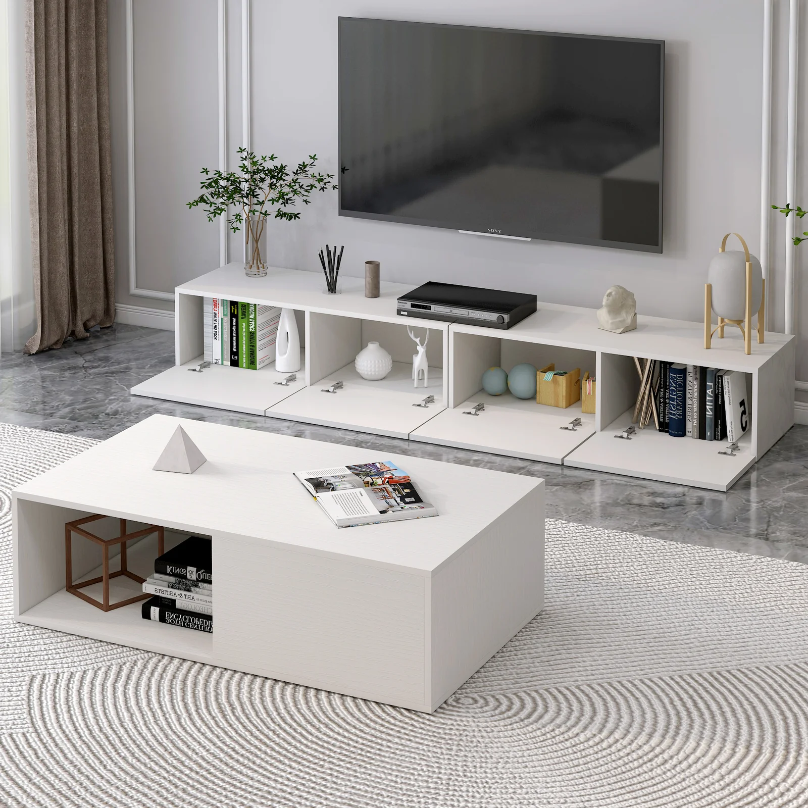 2m Lusso Designer Wooden TV Cabinet Entertainment Unit 200cm (White) - Image 13