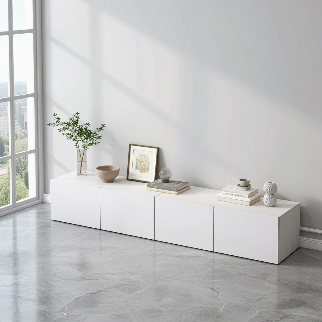 2m Lusso Designer Wooden TV Cabinet Entertainment Unit 200cm (White) - Image 3