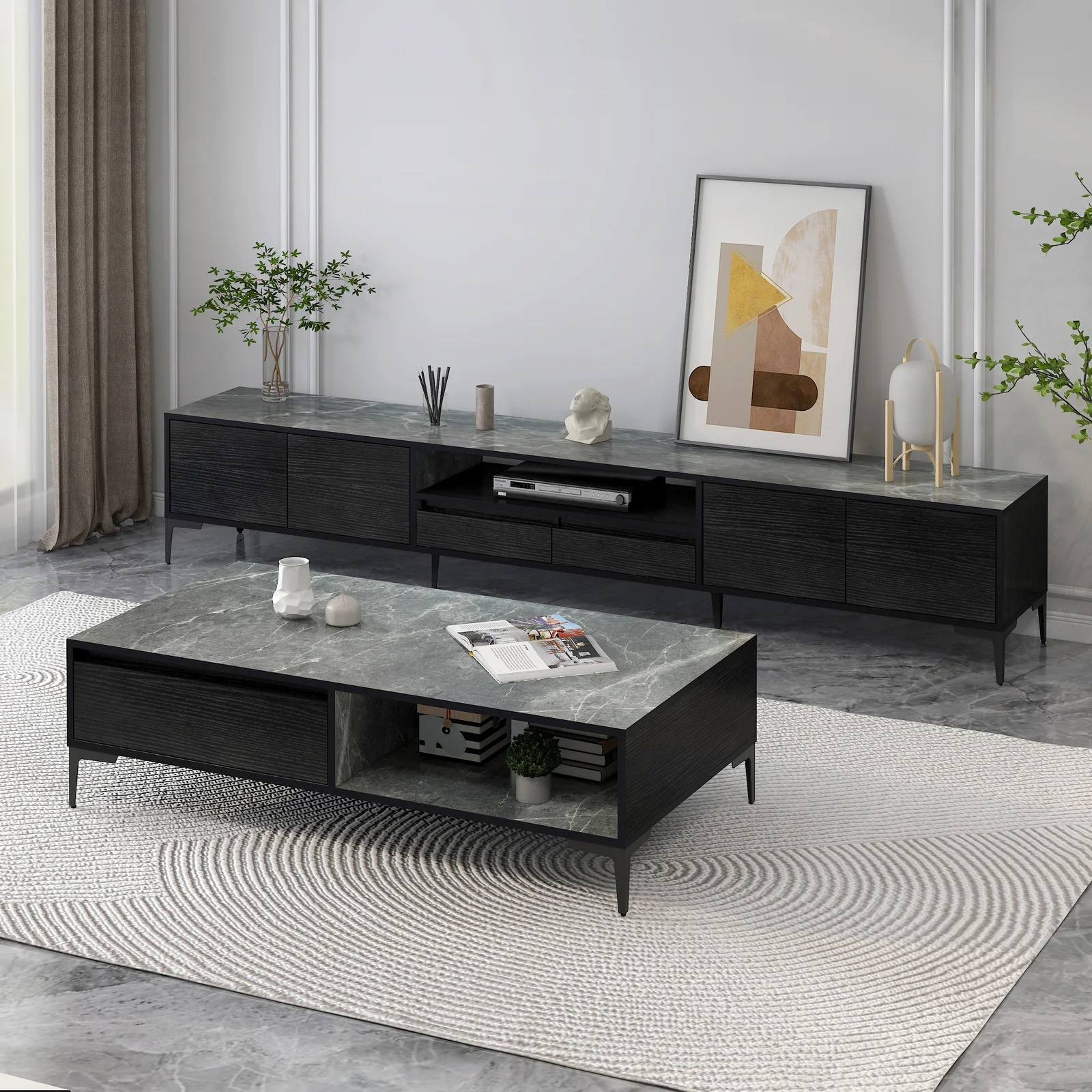 2m Minimalist TV Cabinet Entertainment Unit 200cm - Image 11
