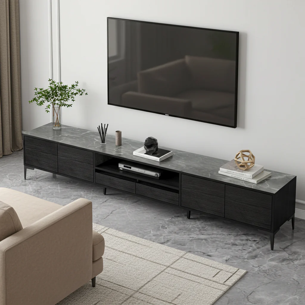 2m Minimalist TV Cabinet Entertainment Unit 200cm - Image 4