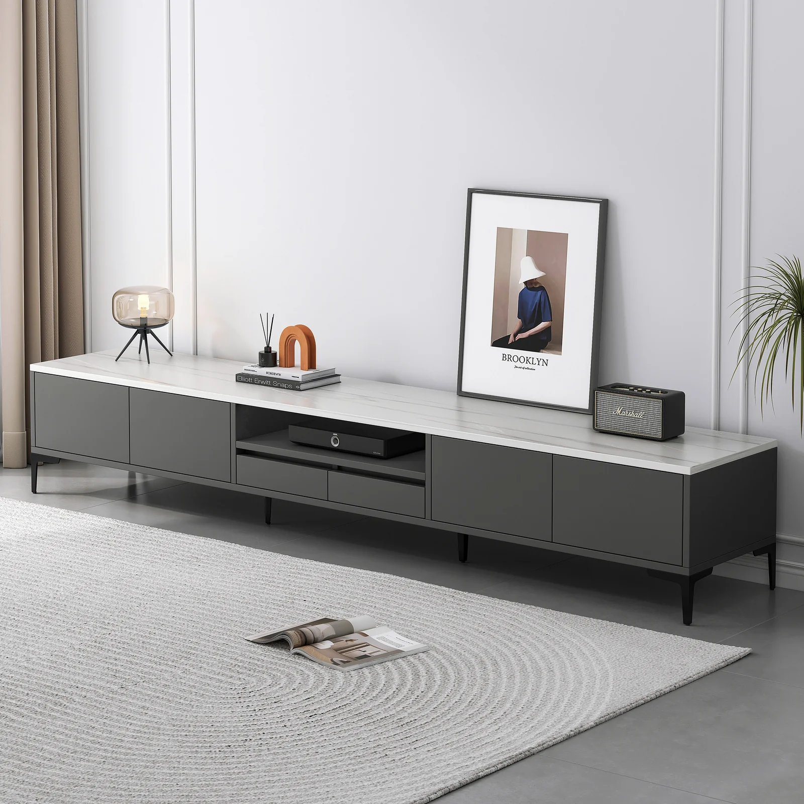 2m Minimalist TV Cabinet Entertainment Unit 200cm - Image 10