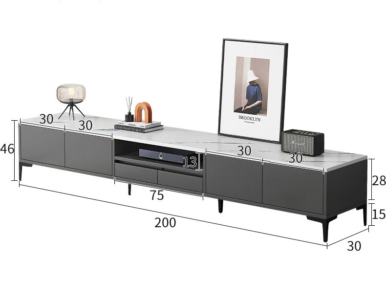 2m Minimalist TV Cabinet Entertainment Unit 200cm - Image 3