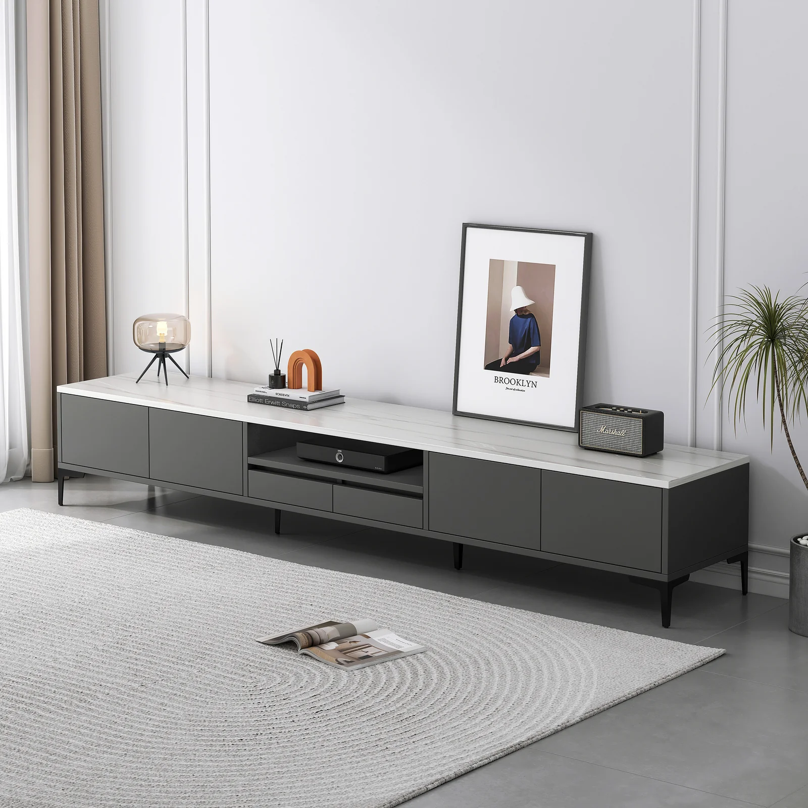 2m Minimalist TV Cabinet Entertainment Unit 200cm - Image 6