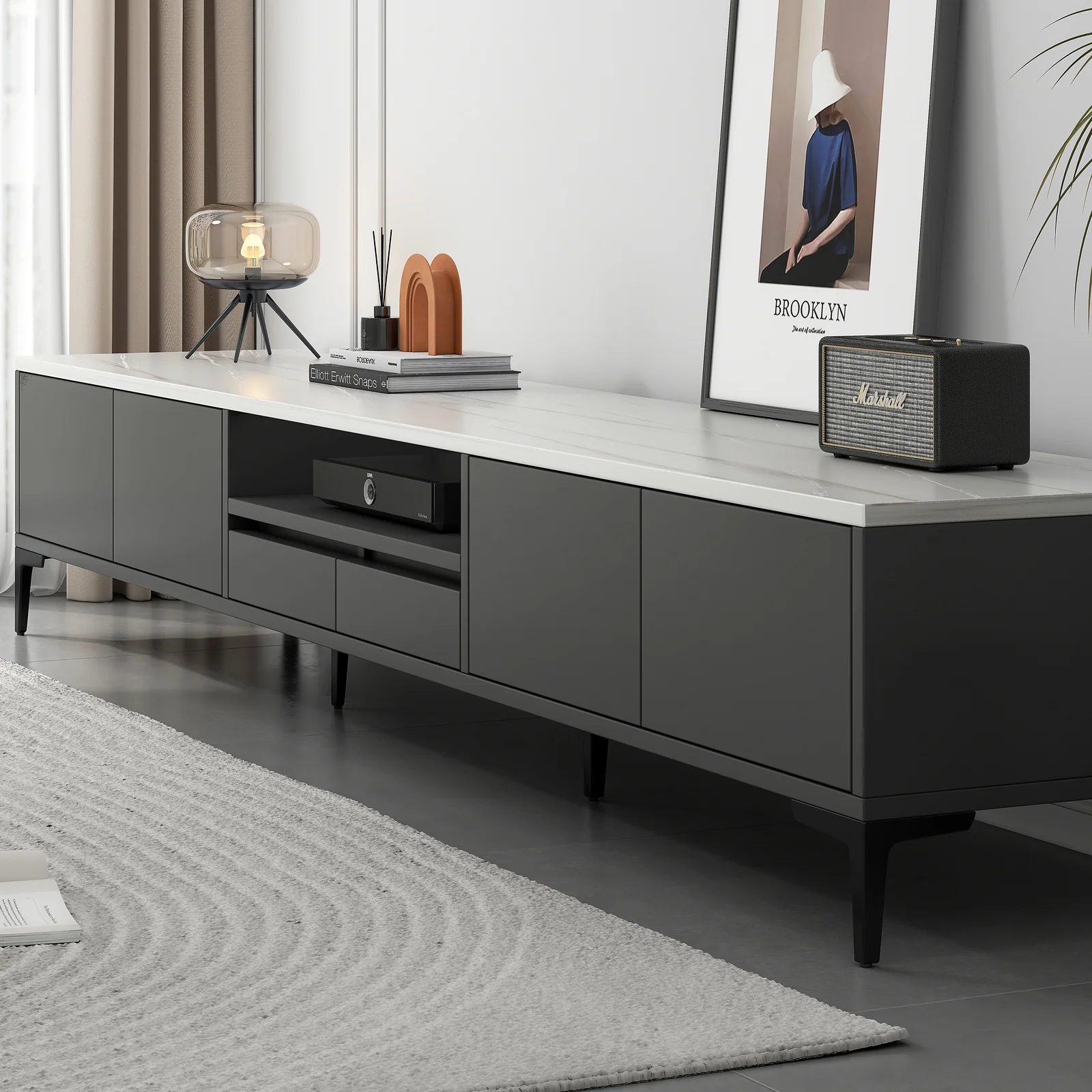 2m Minimalist TV Cabinet Entertainment Unit 200cm - Image 7