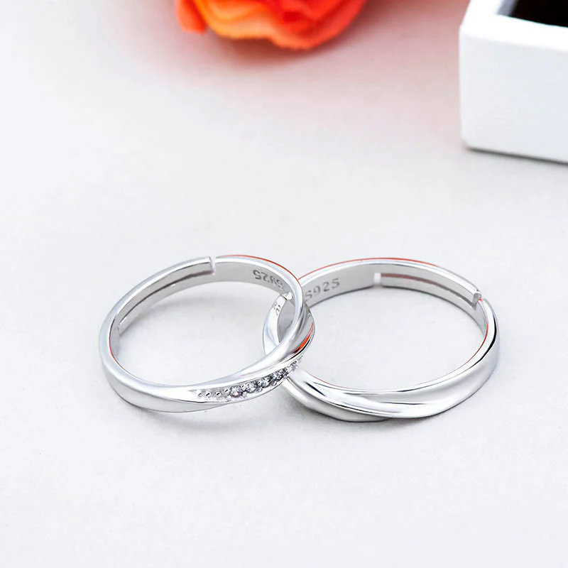 2PC Set S925 Sterling Silver Soft Curves Wedding Rings (Couple Collection) - Image 17