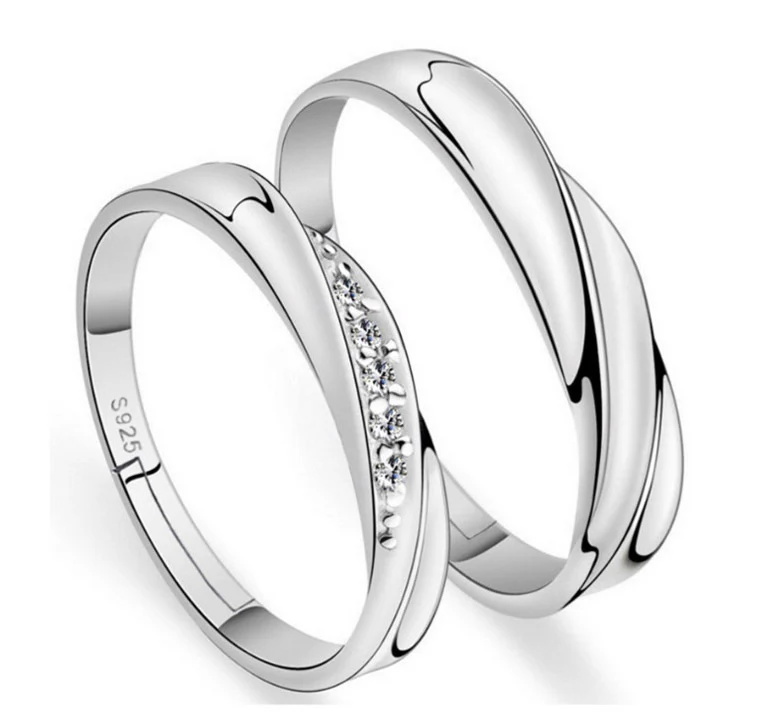 2PC Set S925 Sterling Silver Soft Curves Wedding Rings (Couple Collection) - Image 20
