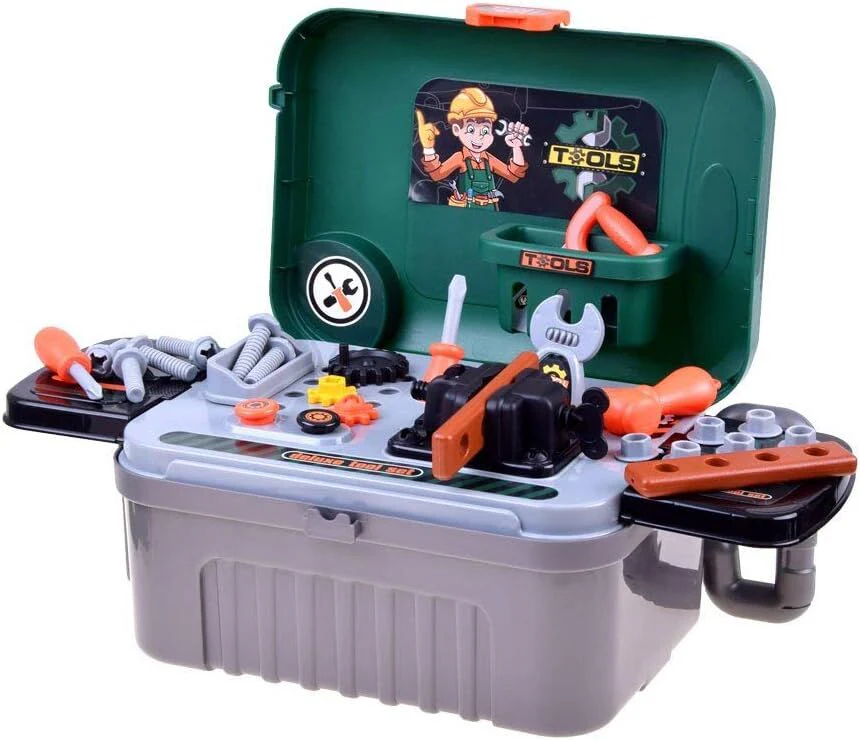 3-in-1 Kids Tool Bench Play Workshop Utility Bench Creative Fun Set - Image 12