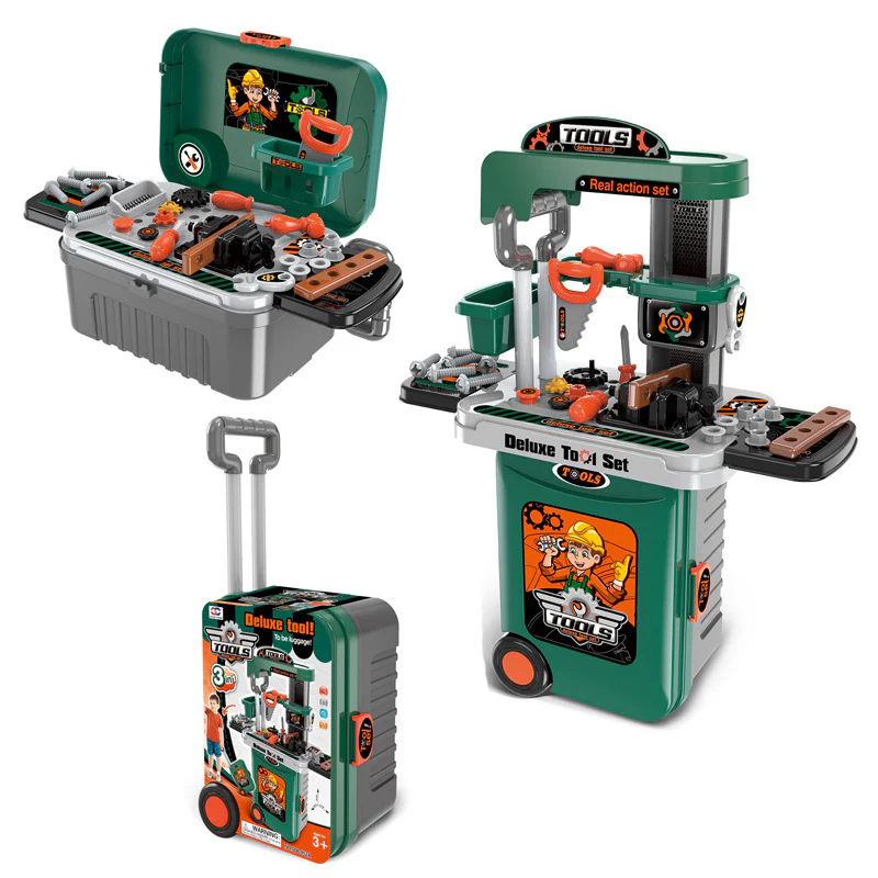 3-in-1 Kids Tool Bench Play Workshop Utility Bench Creative Fun Set - Image 15