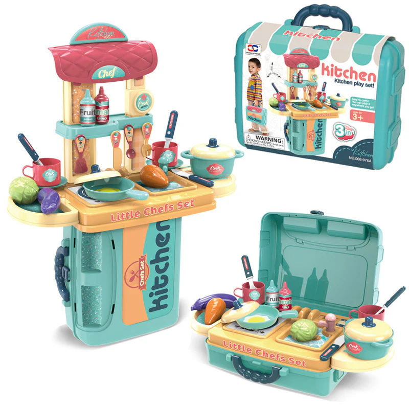 3 in 1 Kitchen Kids Pretend Play Toy Set - Image 8