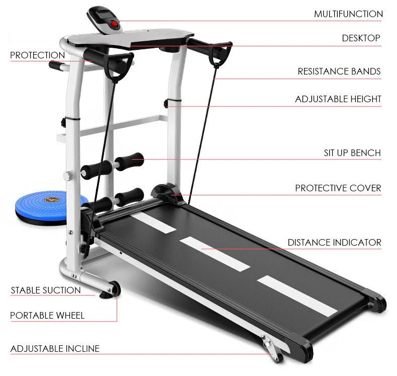 3 in 1 Multifunction Manual Treadmill, Sit Up, Waist Twister Exercise Machine - Image 7