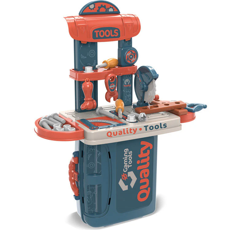 3 in 1 Tool Bench Toolbox Set Kids Pretend Play Toy - Image 6
