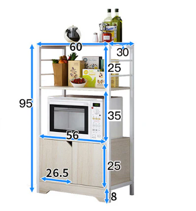 3-Level Arena Organizer Kitchen Storage Cabinet Shelf (Oak) - Image 12