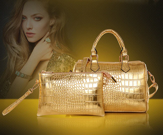 3 PCS Luxe Leather Handbag Set, Large Tote, Shoulder Bag, Clutch Purse Wallet (Black) - Image 13