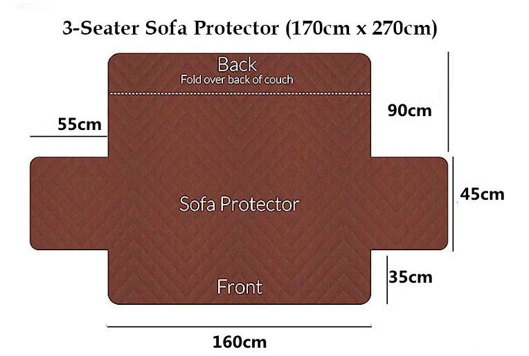 3-Seater Sofa Slipcover Quilted Couch Cover Water Resistant Furniture Protector - Image 7