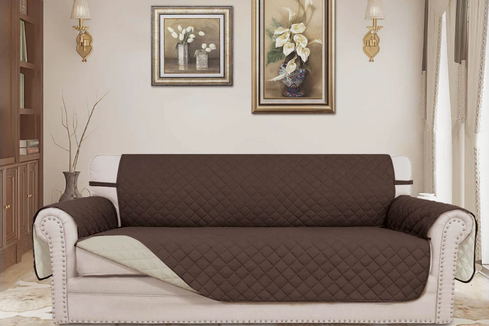 3-Seater Sofa Slipcover Quilted Couch Cover Water Resistant Furniture Protector - Image 3