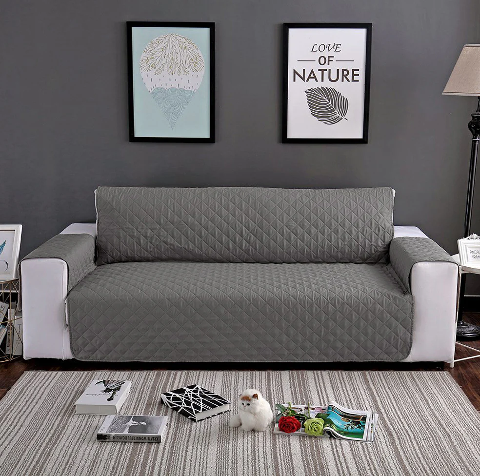 3-Seater Sofa Slipcover Quilted Couch Cover Water Resistant Furniture Protector - Image 3