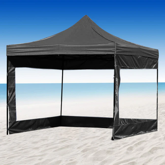 3-Side Gazebo Walls 3m x 3m (Opaque Black Walls Only) - Image 8