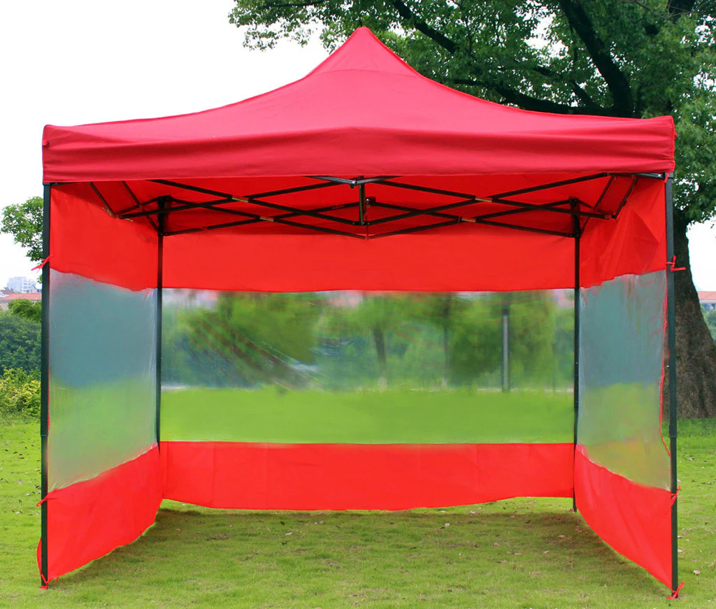 3-Side Gazebo Walls 3m x 3m (Opaque Red - Walls Only) - Image 3