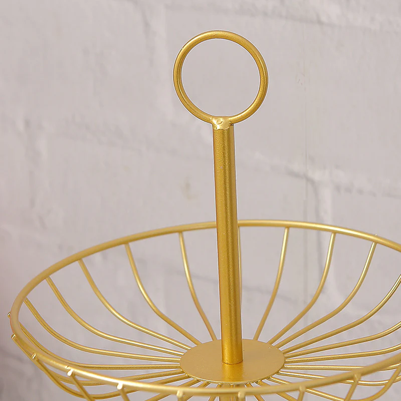 3-Tier Luxe Metal Fruit Basket Plate Bowl Kitchen Buffet Food Tray (Gold) - Image 10