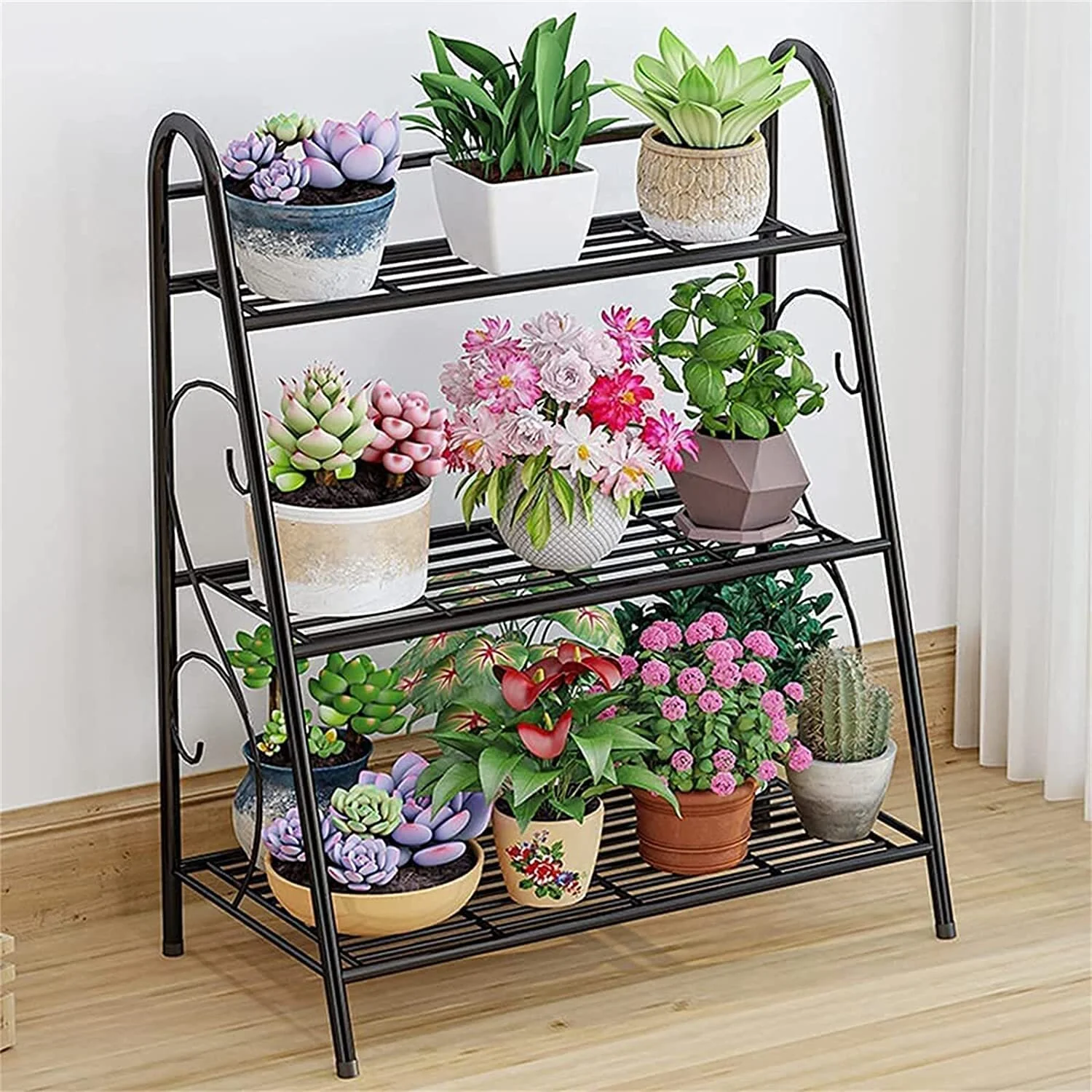 3-tier Metal Plant Stand Shelf Display Rack Flower Pot Holder Storage Organizer - Image 5