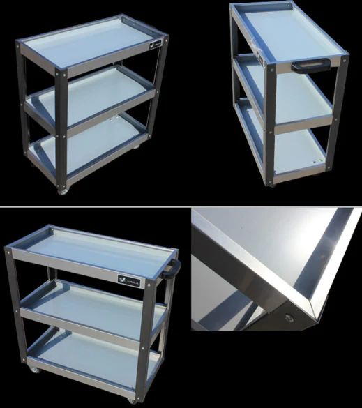 3-Tier Steel Utility Cart Tool Trolley - Image 3