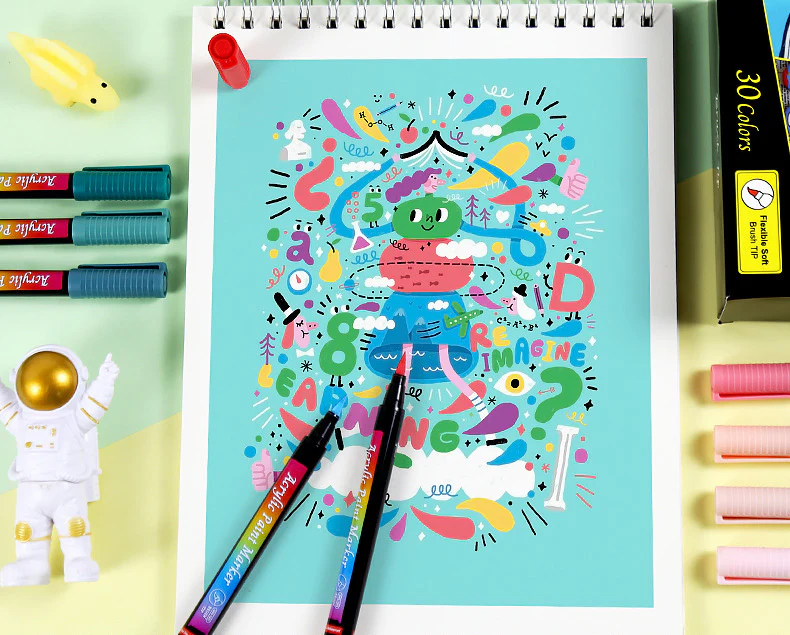 30 Colours Acrylic Paint Pens Art Markers - Image 16