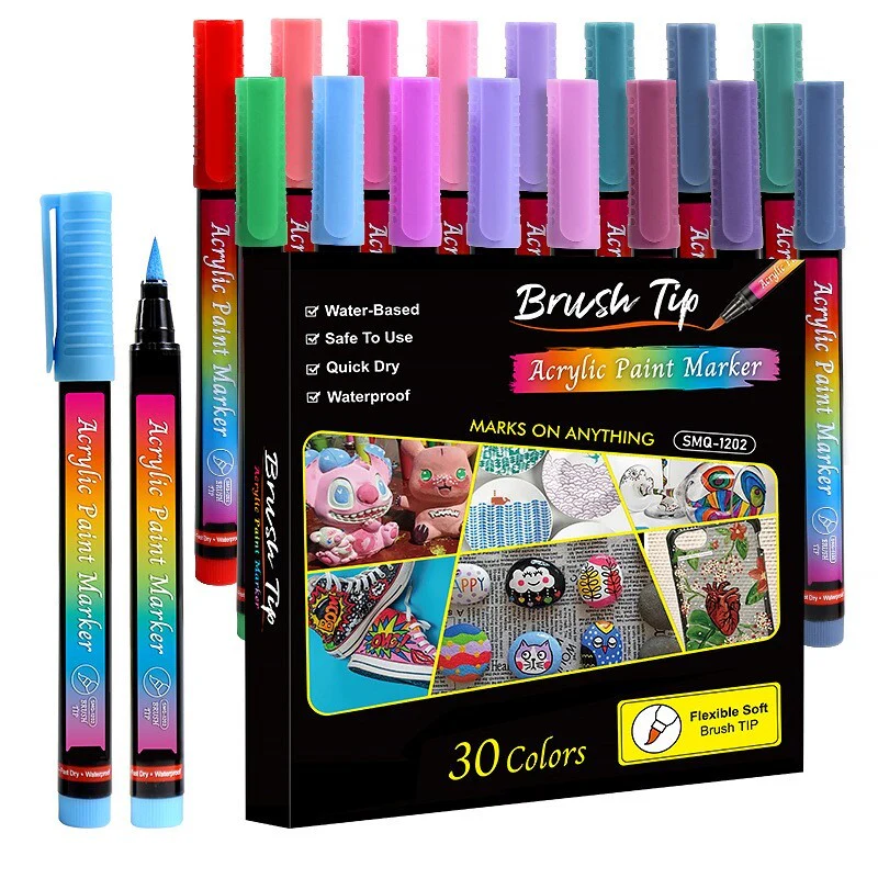 30 Colours Acrylic Paint Pens Art Markers - Image 19