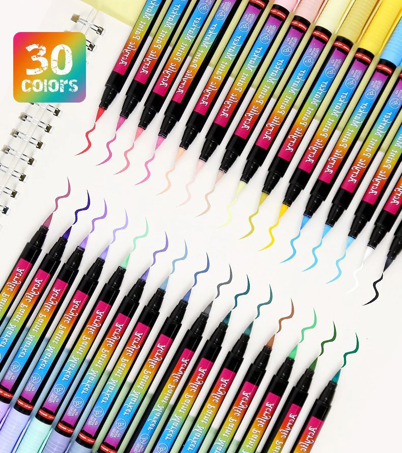 30 Colours Acrylic Paint Pens Art Markers - Image 4