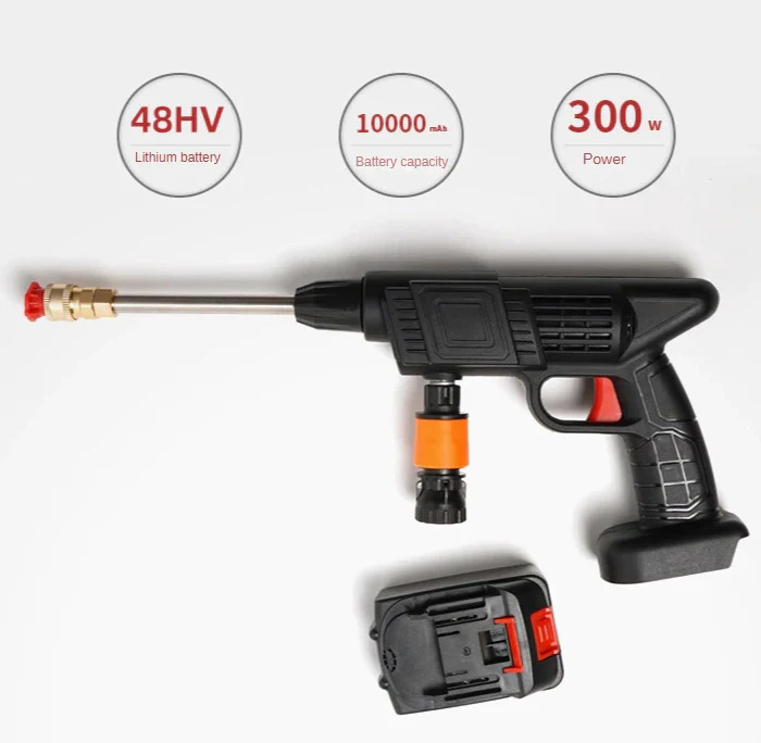 300W Cordless High Pressure Washing Gun Car Washer - Image 10