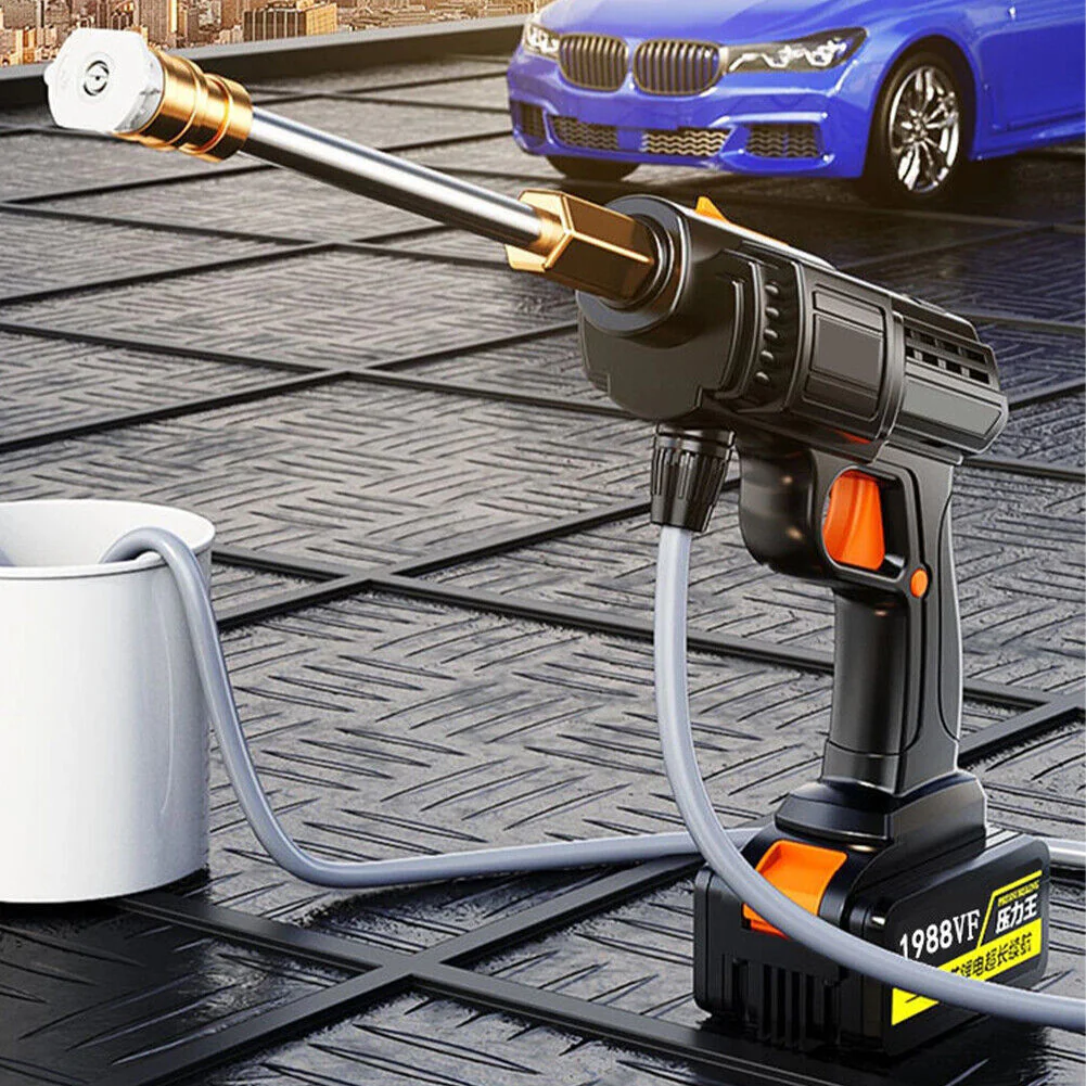 300W Cordless High Pressure Washing Gun Car Washer - Image 7