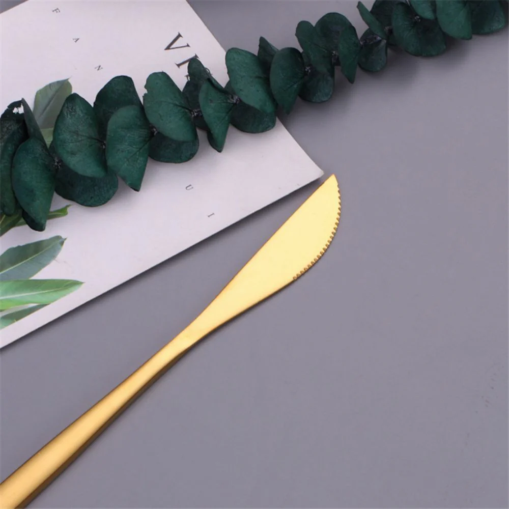 30PC Stainless Steel Cutlery Set Knife Fork Spoon Kitchen Tableware (Gold) - Image 13