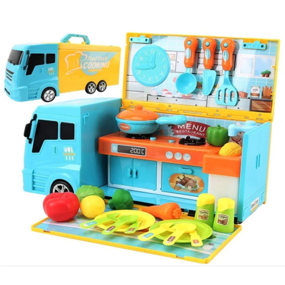 33-Piece Food Truck Kitchen Cooking Toy Play Set - Image 10