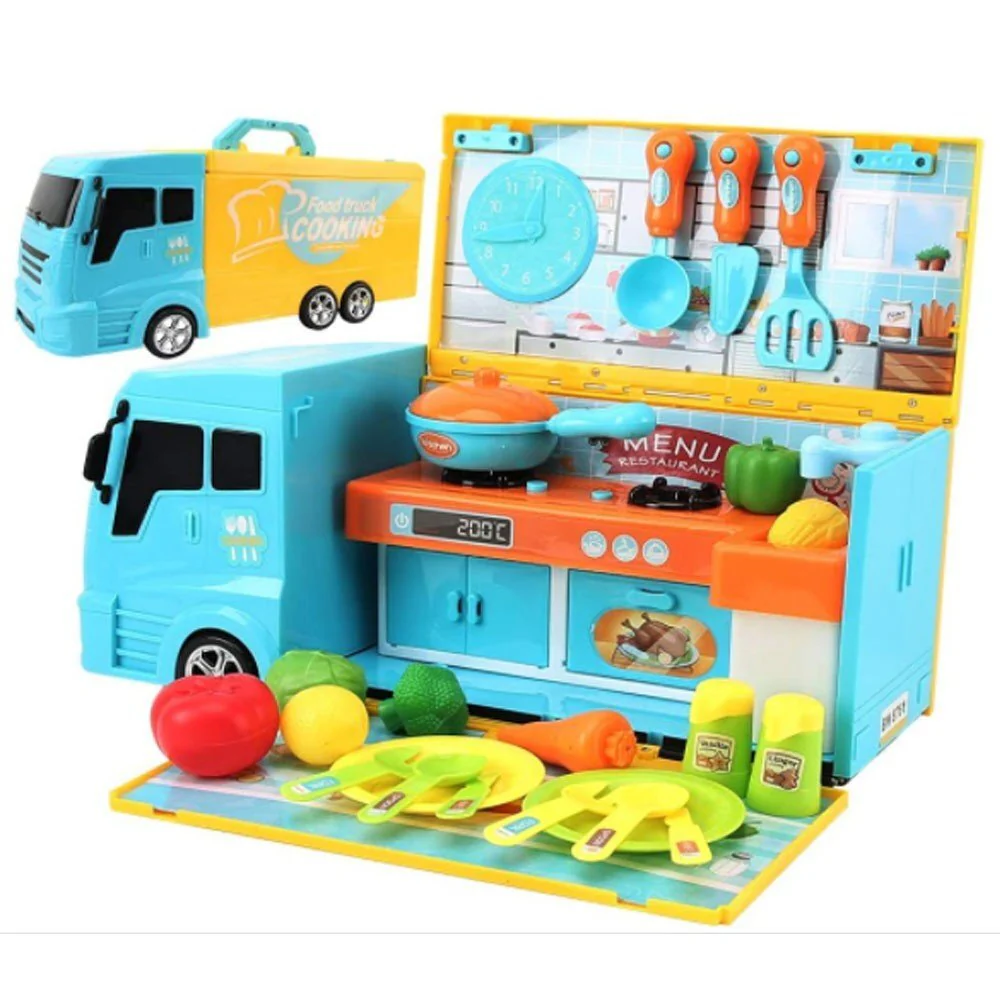 33-Piece Food Truck Kitchen Cooking Toy Play Set - Image 6