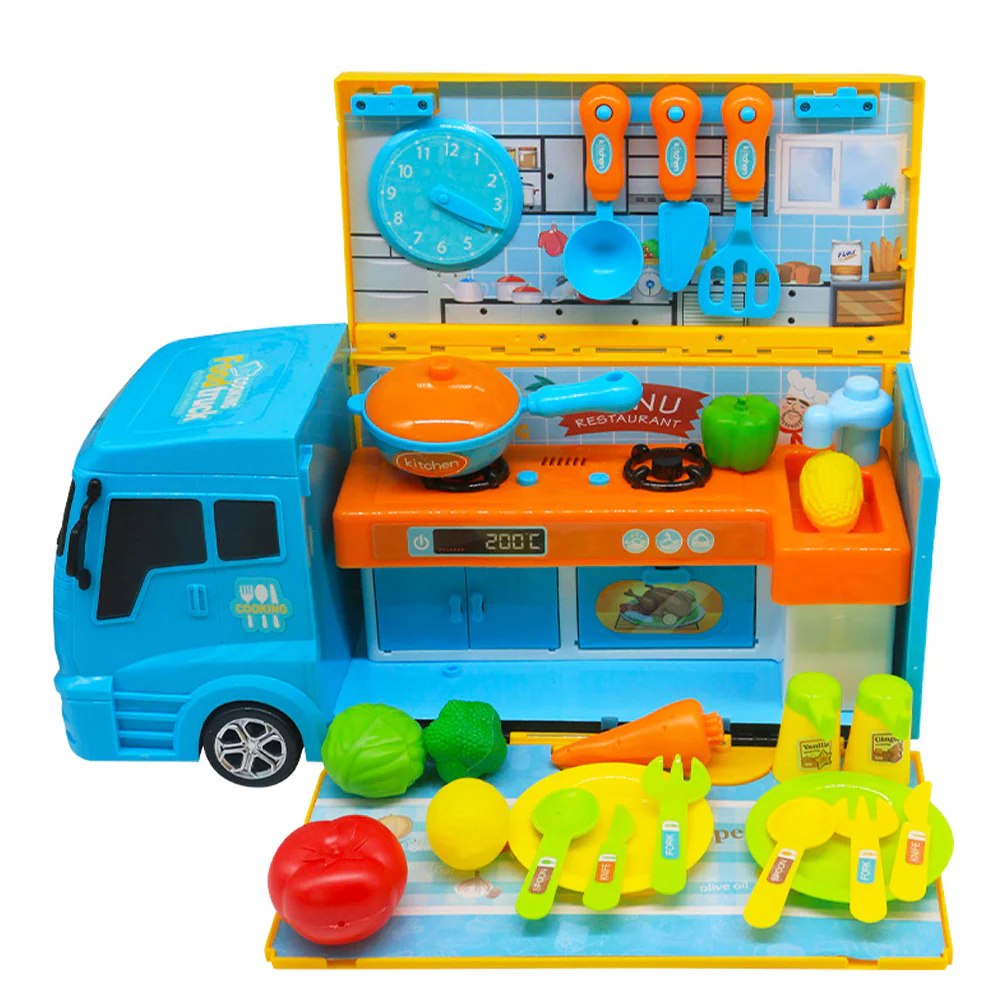 33-Piece Food Truck Kitchen Cooking Toy Play Set - Image 8