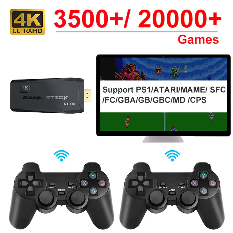 3500+ Games Retro Game Stick Console with Dual Wireless Controllers - Image 5