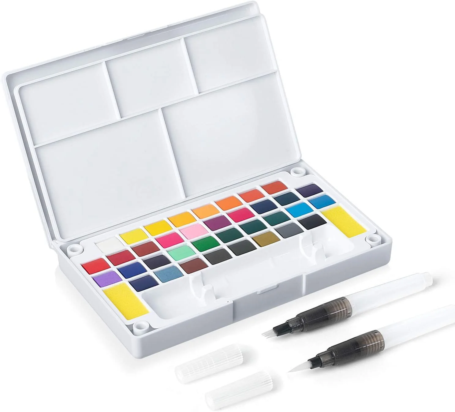 36 Assorted Colours Watercolour Paint Palette Fountain Brush Pens Set Drawing Portable Art Painting Supplies Kit - Image 6