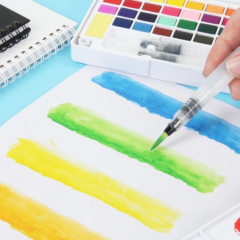 36 Watercolors Palette & 8 Paint Tools: All-in-One Painting & Drawing Supplies Kit - Image 10