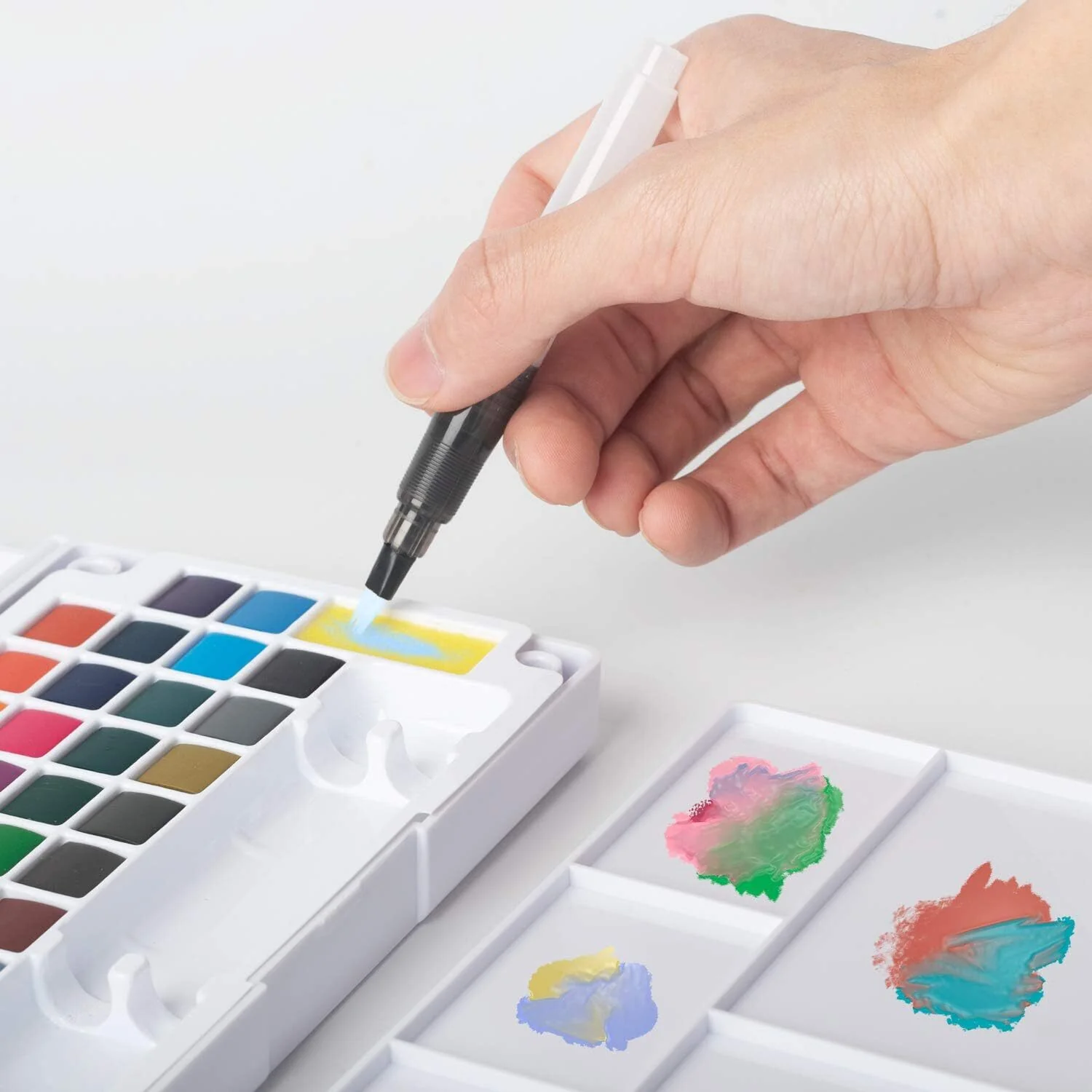 36 Watercolors Palette & 8 Paint Tools: All-in-One Painting & Drawing Supplies Kit - Image 9