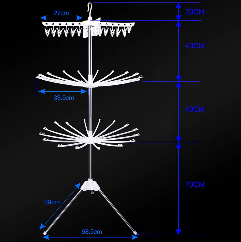 360 Degree Swivel Clothes Towel Airer Hanger Drying Rack - Image 4