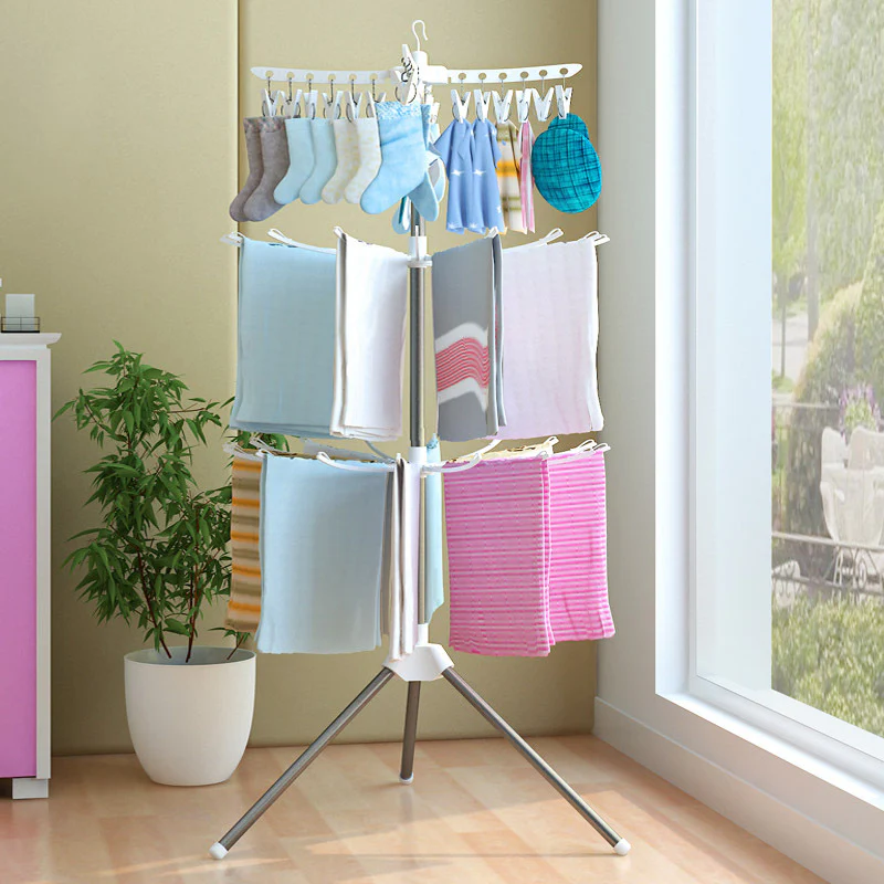 360 Degree Swivel Clothes Towel Airer Hanger Drying Rack - Image 6